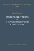 Cover: Einleitung in die Theorie der analytischen Funktionen - Vieweg+Teubner Verlag