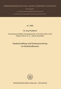 Abbildung von: Kostenermittlung und Kostenauswertung im Hochschulbereich - VS Verlag für Sozialwissenschaften