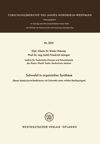 Abbildung von: Schwefel in organischer Synthese - VS Verlag für Sozialwissenschaften