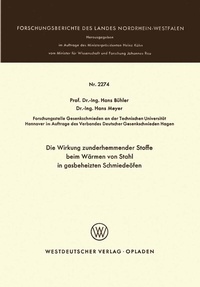 Abbildung von: Die Wirkung zunderhemmender Stoffe beim Wärmen von Stahl in gasbeheizten Schmiedeöfen - VS Verlag für Sozialwissenschaften