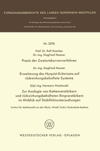 Abbildung von: Praxis der Zweiortskurvenverfahren. Erweiterung des Nyquist-Kriteriums auf rückwirkungsbehaftete Systeme. Zur Analogie von Kettenverstärkern und rückwirkungsbehafteten Ringverstärkern im Hinblick auf Stabilitätsuntersuchungen - VS Verlag für Sozialwissenschaften