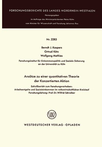 Abbildung von: Ansätze zu einer quantitativen Theorie der Konzertierten Aktion - VS Verlag für Sozialwissenschaften