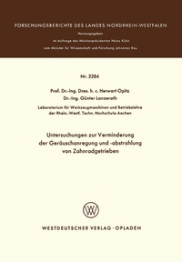 Abbildung von: Untersuchungen zur Verminderung der Geräuschanregung und -abstrahlung von Zahnradgetrieben - VS Verlag für Sozialwissenschaften