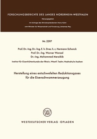 Abbildung von: Herstellung eines entschwefelten Reduktionsgases für die Eisenschwammerzeugung - VS Verlag für Sozialwissenschaften