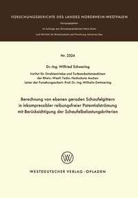 Abbildung von: Berechnung von ebenen geraden Schaufelgittern in inkompressibler reibungsfreier Potentialströmung mit Berücksichtigung der Schaufelbelastungskriterien - VS Verlag für Sozialwissenschaften
