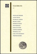 Cover: Nachrufe auf Wolfgang Preiser, August Buck, Wilhelm G. Grewe, Helmut Coing, Dietrich Starck, Jost Benedum, Harald Patzer, Leopold Horner, Karl Otto Hondrich, Werner Kr&auml;mer - Franz Steiner Verlag
