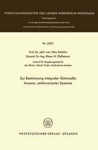 Abbildung von: Zur Bestimmung integraler Gütemaße linearer, zeitinvarianter Systeme - VS Verlag für Sozialwissenschaften