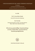 Cover: Erforschung gesetzm&auml;&szlig;iger Zusammenh&auml;nge zwischen funktionellen und konstruktiven Gestaltungsm&ouml;glichkeiten - VS Verlag f&uuml;r Sozialwissenschaften
