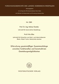 Cover: Erforschung gesetzm&auml;&szlig;iger Zusammenh&auml;nge zwischen funktionellen und konstruktiven Gestaltungsm&ouml;glichkeiten - VS Verlag f&uuml;r Sozialwissenschaften