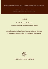 Abbildung von: Metallorganische Synthesen heterocyclischer Systeme - VS Verlag für Sozialwissenschaften