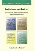 Cover: Institutionen und Ereignis - Vandenhoeck & Ruprecht