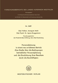 Abbildung von: Personalplanung in einem neu errichteten Betrieb - VS Verlag für Sozialwissenschaften