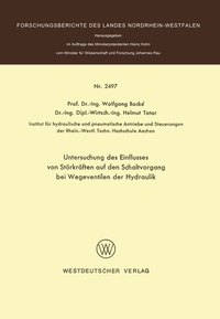 Abbildung von: Untersuchung des Einflusses von Störkräften auf den Schaltvorgang bei Wegeventilen der Hydraulik - VS Verlag für Sozialwissenschaften