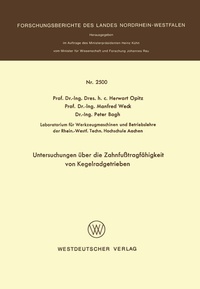 Abbildung von: Untersuchungen über die Zahnfußtragfähigkeit von Kegelradgetrieben - VS Verlag für Sozialwissenschaften
