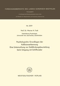Cover: Psychologische Grundlagen der Kollisionserkennung - VS Verlag f&uuml;r Sozialwissenschaften