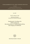 Cover: Psychologische Grundlagen der Kollisionserkennung - VS Verlag f&uuml;r Sozialwissenschaften