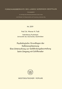 Abbildung von: Psychologische Grundlagen der Kollisionserkennung - VS Verlag für Sozialwissenschaften