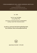 Cover: Ermittlung optimaler Bearbeitungsbedingungen bei simultaner Mehrwerkzeugbearbeitung - VS Verlag f&uuml;r Sozialwissenschaften