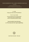 Cover: Experimentelle Untersuchungen zur Thermodynamik der Legierungsbildung - VS Verlag f&uuml;r Sozialwissenschaften