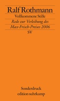 Cover: Vollkommene Stille - Suhrkamp