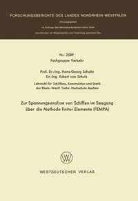 Abbildung von: Zur Spannungsanalyse von Schiffen im Seegang über die Methode finiter Elemente FEMPA - VS Verlag für Sozialwissenschaften