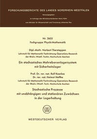 Abbildung von: Ein stochastisches Mehrebenenlagersystem mit Sicherheitslager. Stochastische Prozesse mit unabhängigen und stationären Zuwächsen in der Lagerhaltung - VS Verlag für Sozialwissenschaften