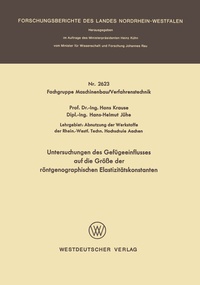 Abbildung von: Untersuchungen des Gefügeeinflusses auf die Größe der röntgenographischen Elastizitätskonstanten - VS Verlag für Sozialwissenschaften
