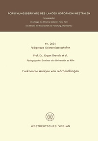 Abbildung von: Funktionale Analyse von Lehrhandlungen - VS Verlag für Sozialwissenschaften