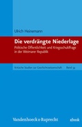 Cover: Die verdr&auml;ngte Niederlage - Vandenhoeck & Ruprecht