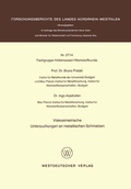 Cover: Viskosimetrische Untersuchungen an metallischen Schmelzen - VS Verlag f&uuml;r Sozialwissenschaften