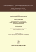 Cover: Viskosimetrische Untersuchungen an metallischen Schmelzen - VS Verlag f&uuml;r Sozialwissenschaften