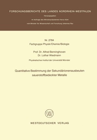 Abbildung von: Quantitative Bestimmung der Sekundärionenausbeuten sauerstoffbedeckter Metalle - VS Verlag für Sozialwissenschaften