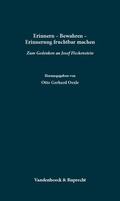 Cover: Erinnern - Bewahren - Erinnerung fruchtbar machen - Vandenhoeck & Ruprecht
