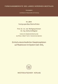 Abbildung von: Einfluß unterschiedlicher Gasatmosphären auf Reaktionen im System CaO-SiO2 - VS Verlag für Sozialwissenschaften