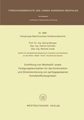 Cover: Ermittlung von Werkstoff- sowie Fertigungskennzahlen f&uuml;r die Konstruktion und Dimensionierung von spritzgegossenen Kunststofferzeugnissen - VS Verlag f&uuml;r Sozialwissenschaften