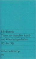 Cover: Thesen zur deutschen Sozial- und Wirtschaftsgeschichte 1933 bis 1938 - Suhrkamp