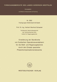Abbildung von: Erweiterung der Bandbreite von fluidischen Operationsverstärkern für die Meß- und Regelungstechnik durch den Einsatz spezieller Phasenkompensationsnetzwerke - VS Verlag für Sozialwissenschaften