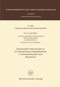 Cover: Experimentelle Untersuchungen an der &uuml;berstr&ouml;menden Fl&uuml;ssigkeitsschicht in Vollmantelschleudern ohne &Uuml;berlaufrand - VS Verlag f&uuml;r Sozialwissenschaften