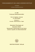 Cover: Generative Phonologie und Generative Metrik - VS Verlag f&uuml;r Sozialwissenschaften