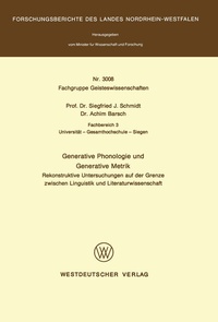 Enlarge image Cover: Generative Phonologie und Generative Metrik - VS Verlag für Sozialwissenschaften