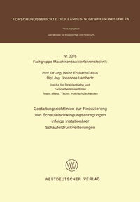 Abbildung von: Gestaltungsrichtlinien zur Reduzierung von Schaufelschwingungsanregungen infolge instationärer Schaufeldruckverteilungen - VS Verlag für Sozialwissenschaften