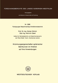 Abbildung von: Krümmungseigenschaften sphärischer Bahnkurven im Hinblick auf ihre Anwendungen - VS Verlag für Sozialwissenschaften