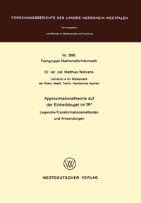 Abbildung von: Approximationstheorie auf der Einheitskugel im R3 - VS Verlag für Sozialwissenschaften