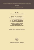 Cover: Studien zum Problem der Identit&auml;t - VS Verlag f&uuml;r Sozialwissenschaften