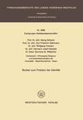 Cover: Studien zum Problem der Identit&auml;t - VS Verlag f&uuml;r Sozialwissenschaften