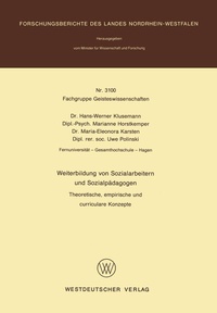 Abbildung von: Weiterbildung von Sozialarbeitern und Sozialpädagogen - VS Verlag für Sozialwissenschaften