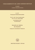 Cover: Semantik der Adjektive des Deutschen - VS Verlag f&uuml;r Sozialwissenschaften