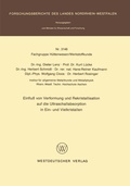 Cover: Einflu&szlig; von Verformung und Rekristallisation auf die Ultraschallabsorption in Ein- und Vielkristallen - VS Verlag f&uuml;r Sozialwissenschaften