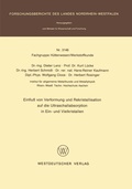 Cover: Einflu&szlig; von Verformung und Rekristallisation auf die Ultraschallabsorption in Ein- und Vielkristallen - VS Verlag f&uuml;r Sozialwissenschaften