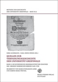Cover: Quellen zur Verfassungsgeschichte der Universit&auml;t Greifswald. Bd. 2 - Franz Steiner Verlag